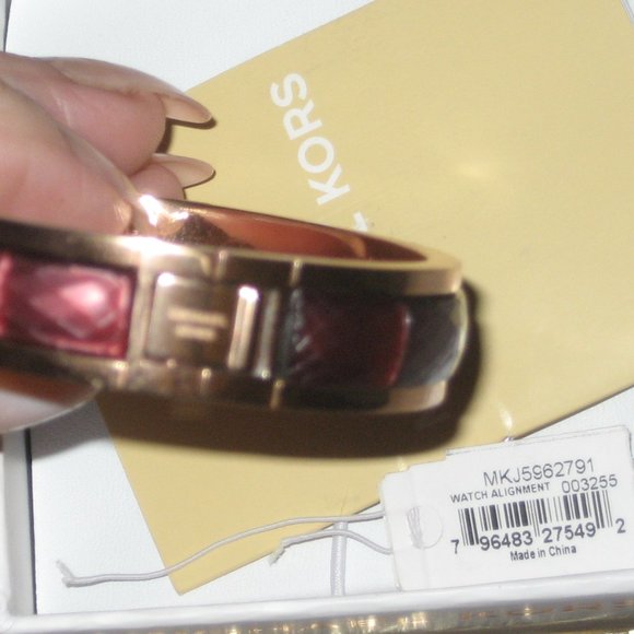 MICHAEL KORS BANGLE BRACELET PLUM STONES JEWELRY - Picture 4 of 4